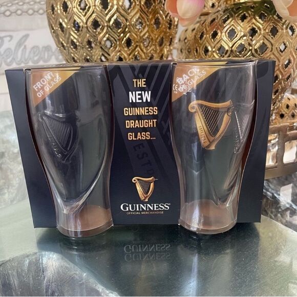 NEW Guinness  20 oz Harp Gravity Pint Glass - Pack of 2 - Picture 6 of 10